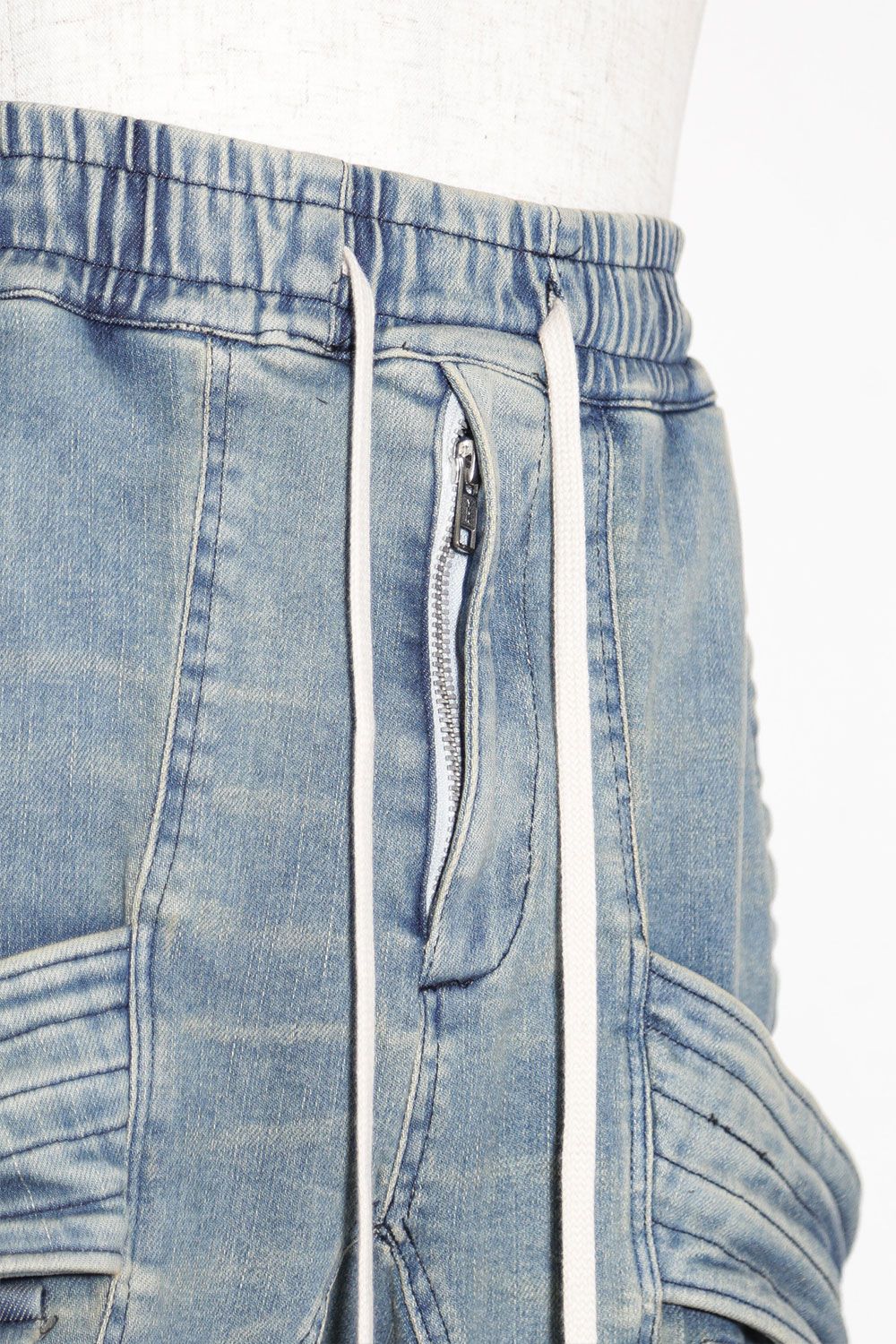 サルエルカーゴスキニーデニム / Indigo Denim Cargo Sarouel Skinny / インディゴブルー / ag-6036-2