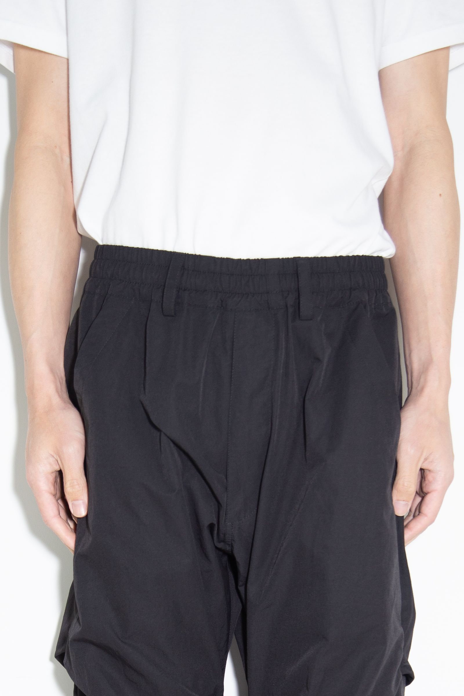 ナイロンタックバギーパンツ / Tuck Baggy Pants / ブラック / ag-9021-2