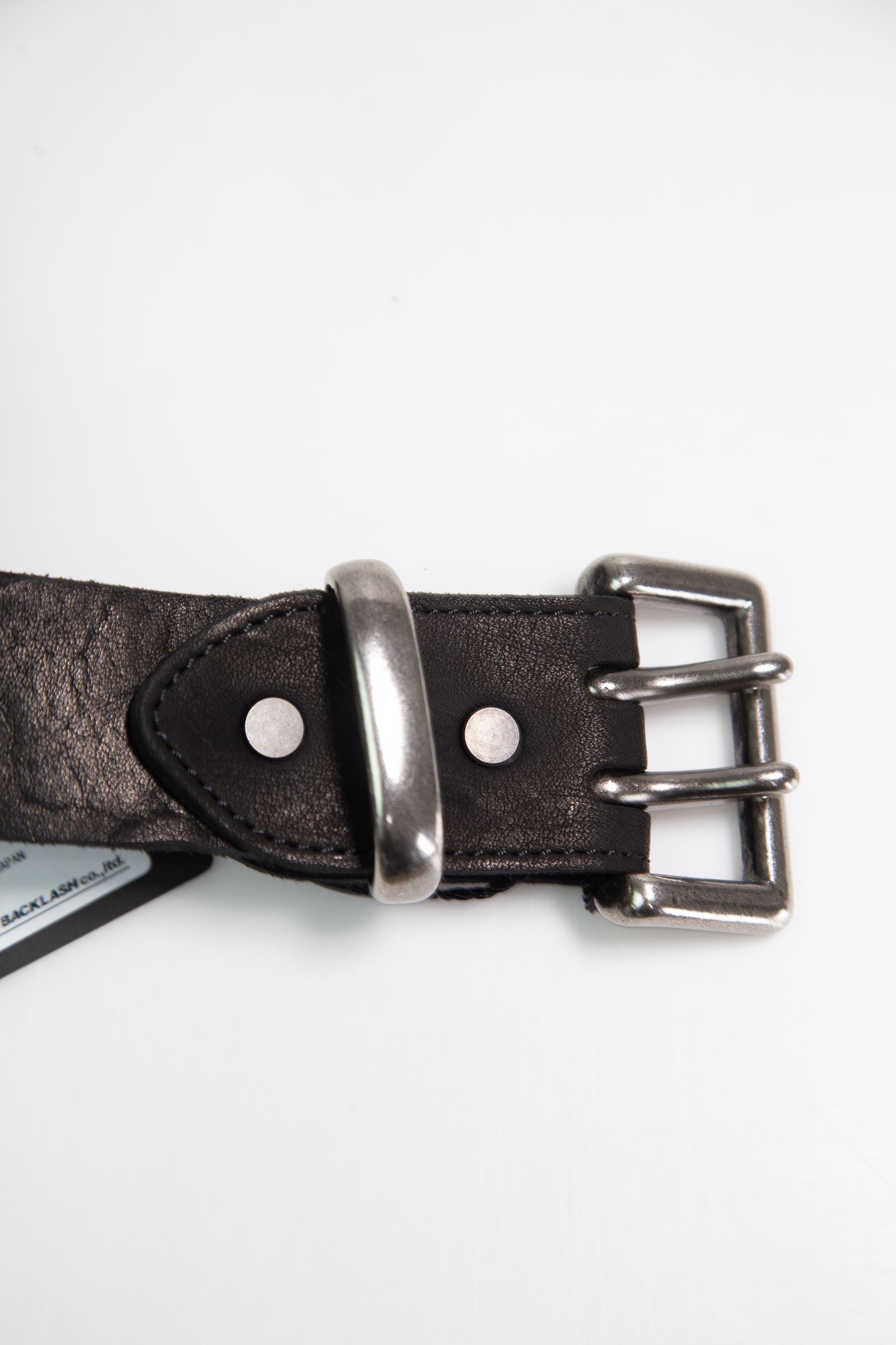 [ラスト1点] JP SHOULDER GARMENT-DYED 2PIN-BUCKLE BELT【40mm】  / ブラック
