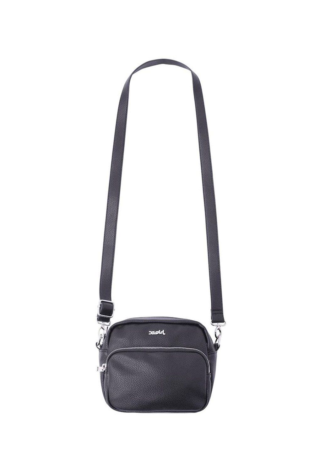 【人気リピート商品】 FAUX LEATHER SHOULDER BAG / ブラック