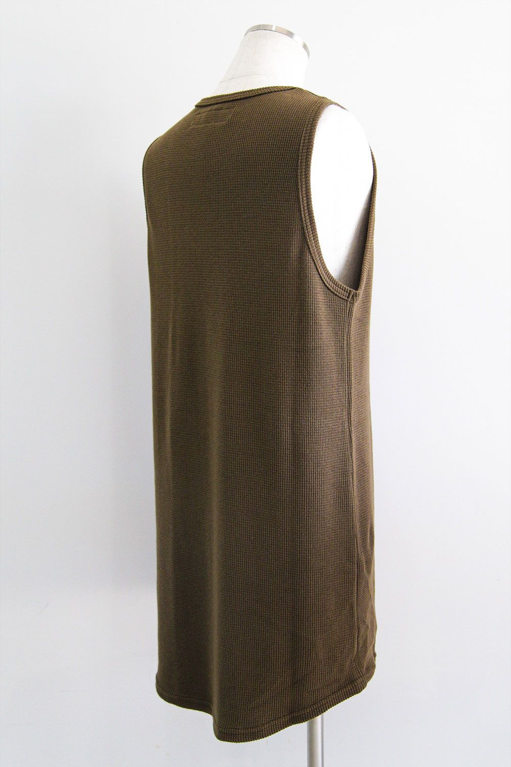 [ラスト1点 サイズ1] ロング丈ワッフルタンクトップ / Long Length Tank Top / オリーブ / ag-10096-2
