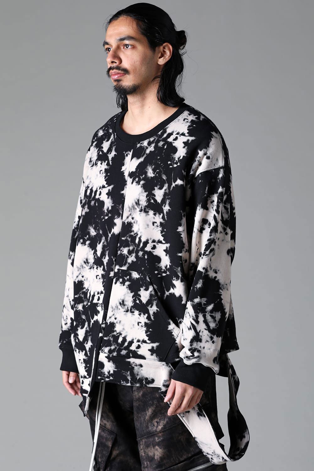 アシンメトリークルーネック / ASYMMETRY CREW NECK / ブラック×アイボリー / ag-12081-1
