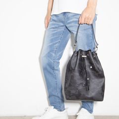 2WAY巾着バッグ MM / ブラックカモ