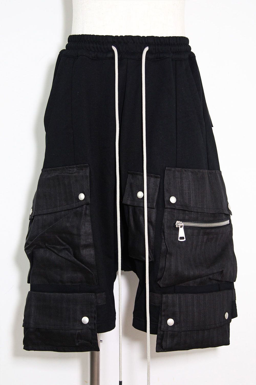 リネンコンビスウェットショーツ / Linen Combi Sweat Shorts / ブラック / ag-11035