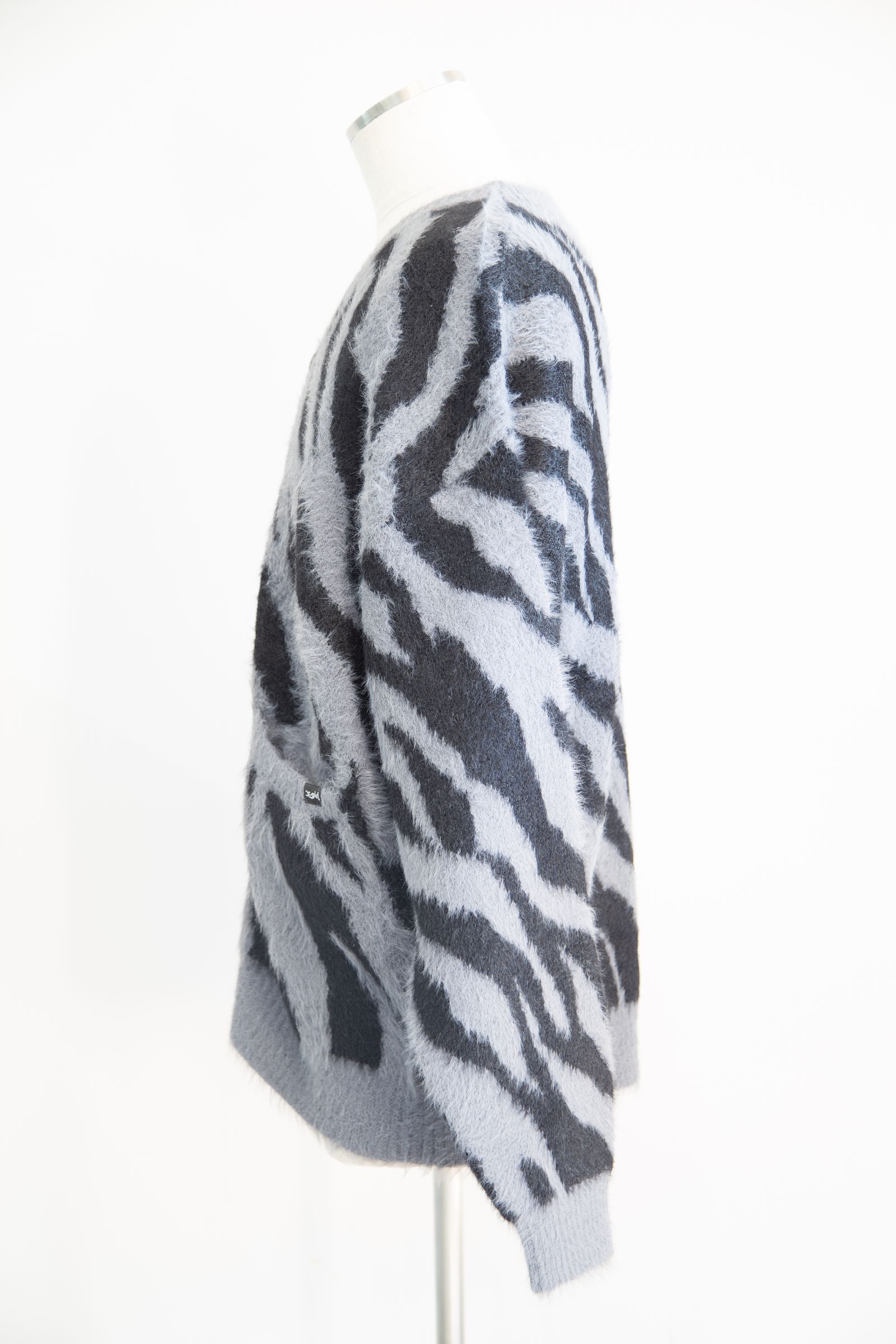 ZEBRA KNIT CARDIGAN / チャコール