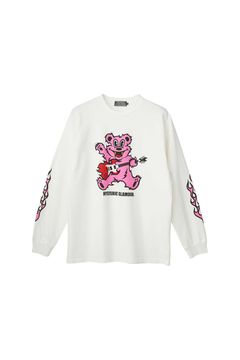 FIRE BEAR GUITAR Tシャツ / ホワイト