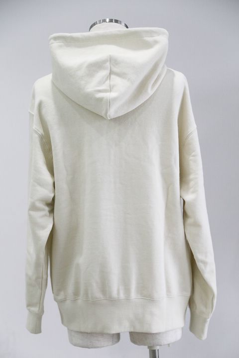 FAUX FUR LOGO ZIP UP SWEAT HOODIE / ホワイト