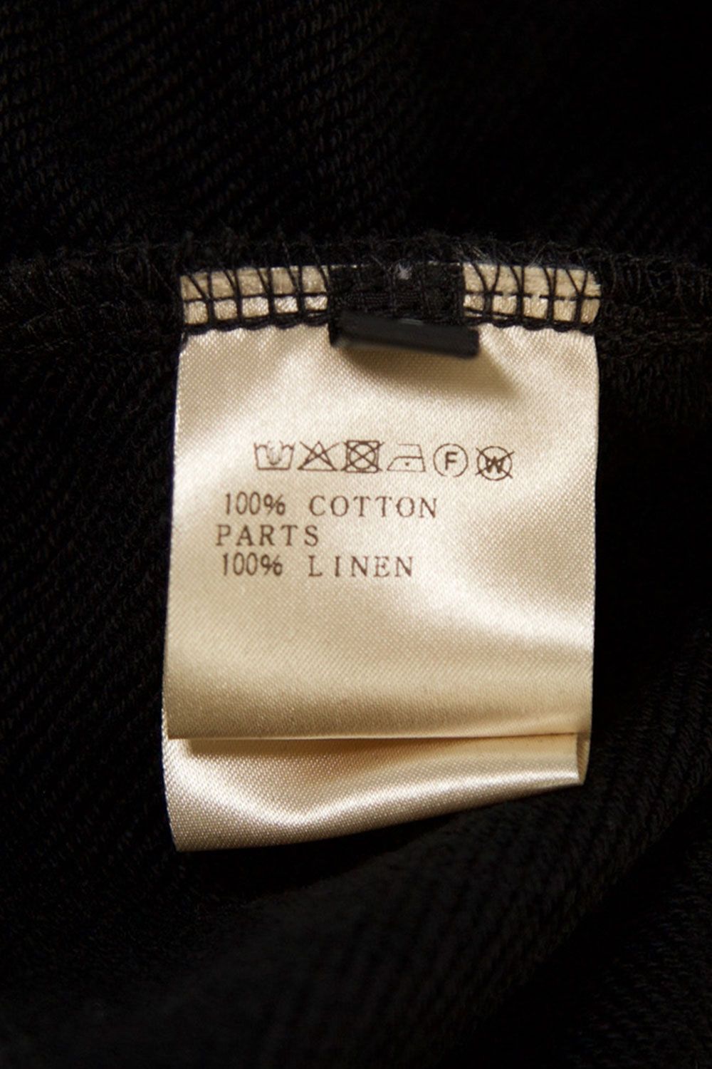 リネンコンビスウェットフーディー / Linen Combi Sweat Top / ブラック / ag-11034