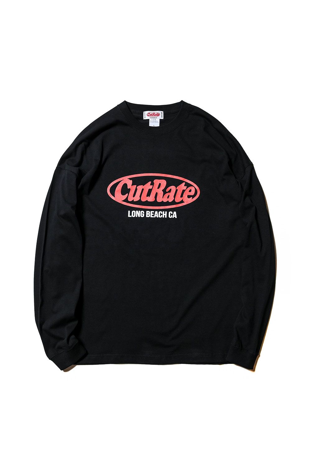 CUTRATE LOGO DROPSHOULDER  L/S T-SHIRT / ブラック×レッド