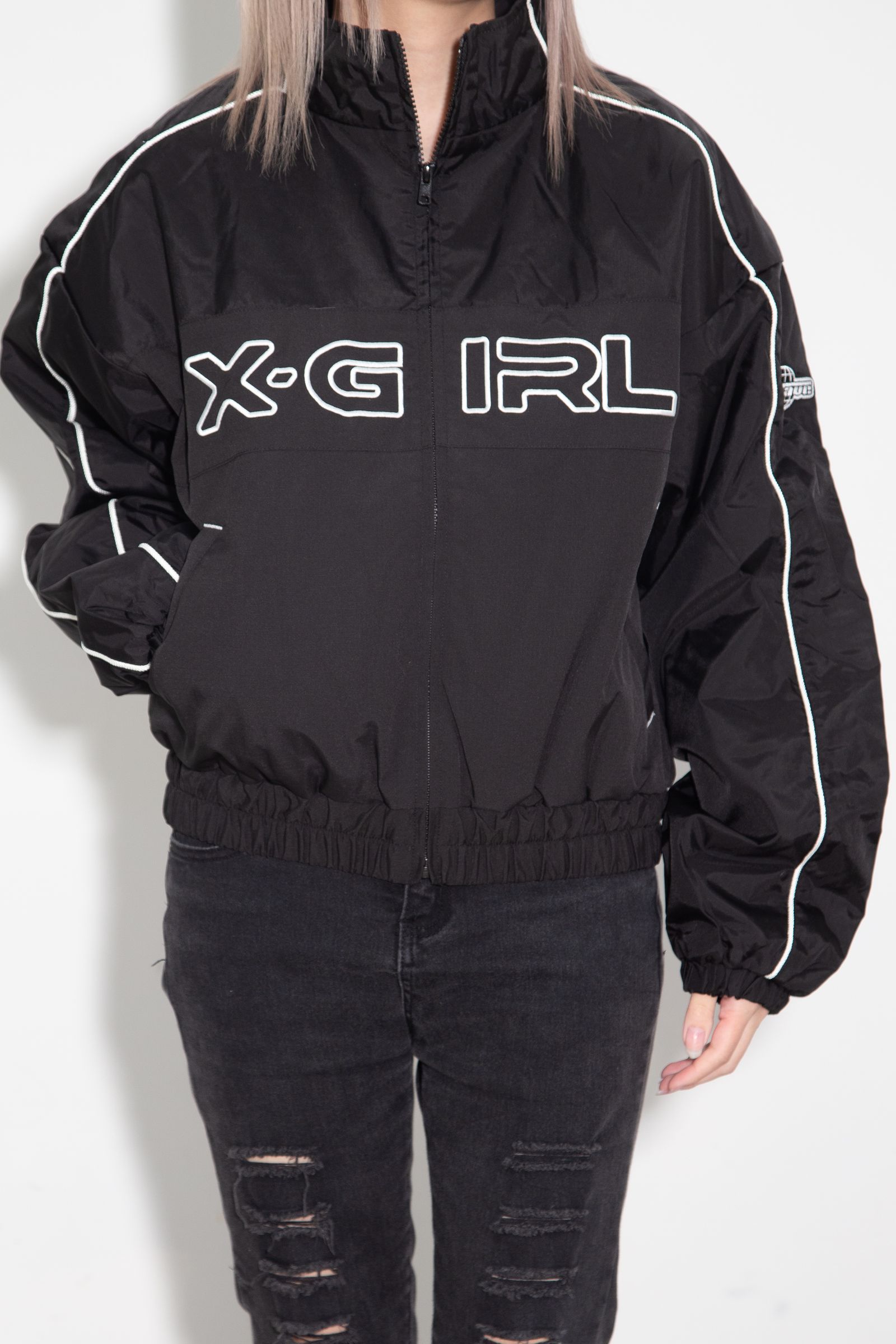 X-girl LOGO EMBROIDERY JACKET / ブラック