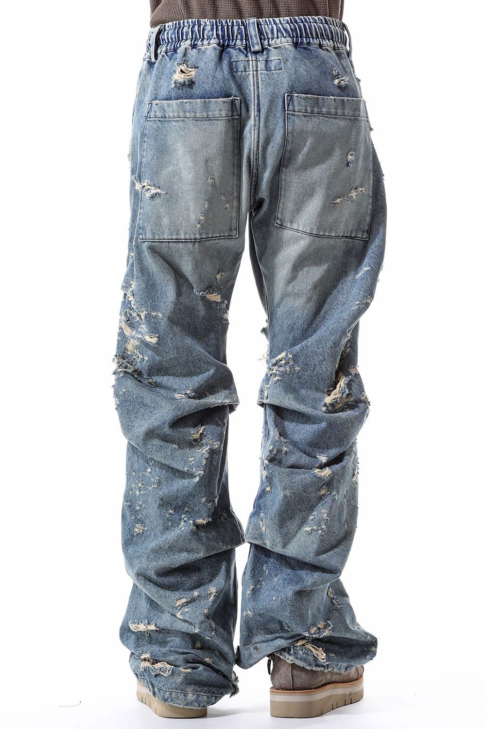 Denim Tuck Slim Baggy Pants / インディゴ