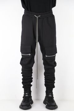 スウェッターカーゴスリムロングパンツ / SWEATER CARGO SLIM LONG PANTS / ブラック