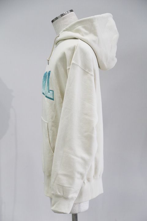 FAUX FUR LOGO ZIP UP SWEAT HOODIE / ホワイト