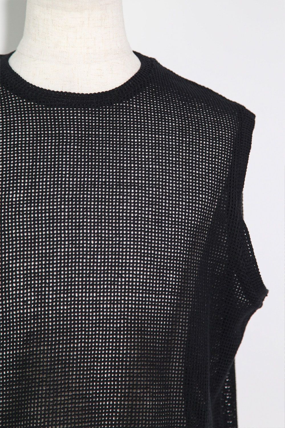 [ラスト1点 サイズ1] メッシュニットタンクトップ / Mesh Knit Tank Top / ブラック / ag-11100