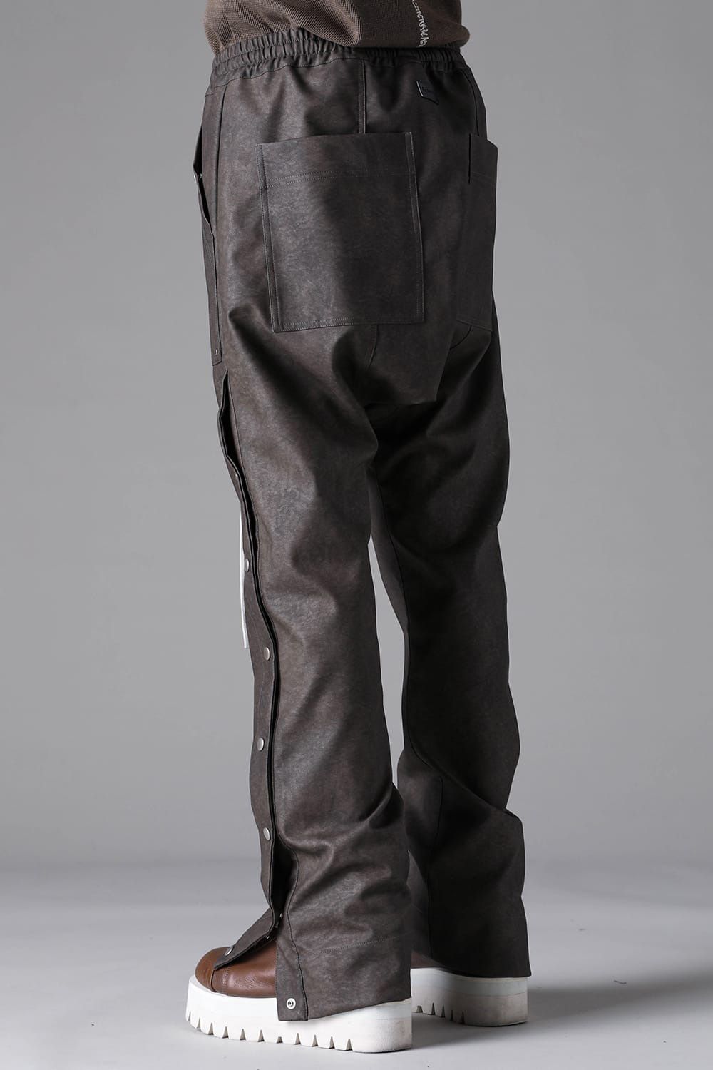 Vegan Leather Sarouel Flare Pants