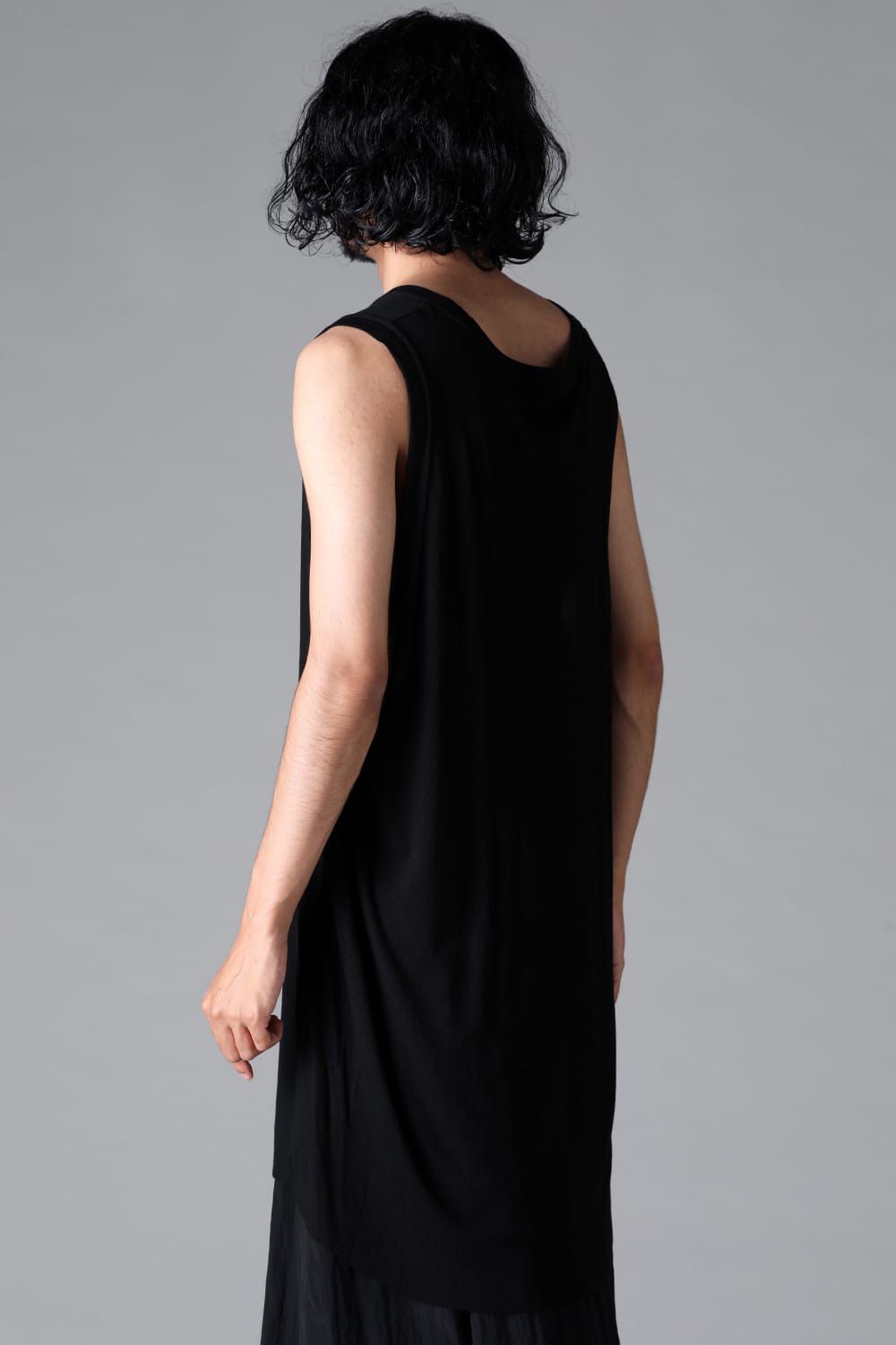 RIB LONG TANK TOP / グレー