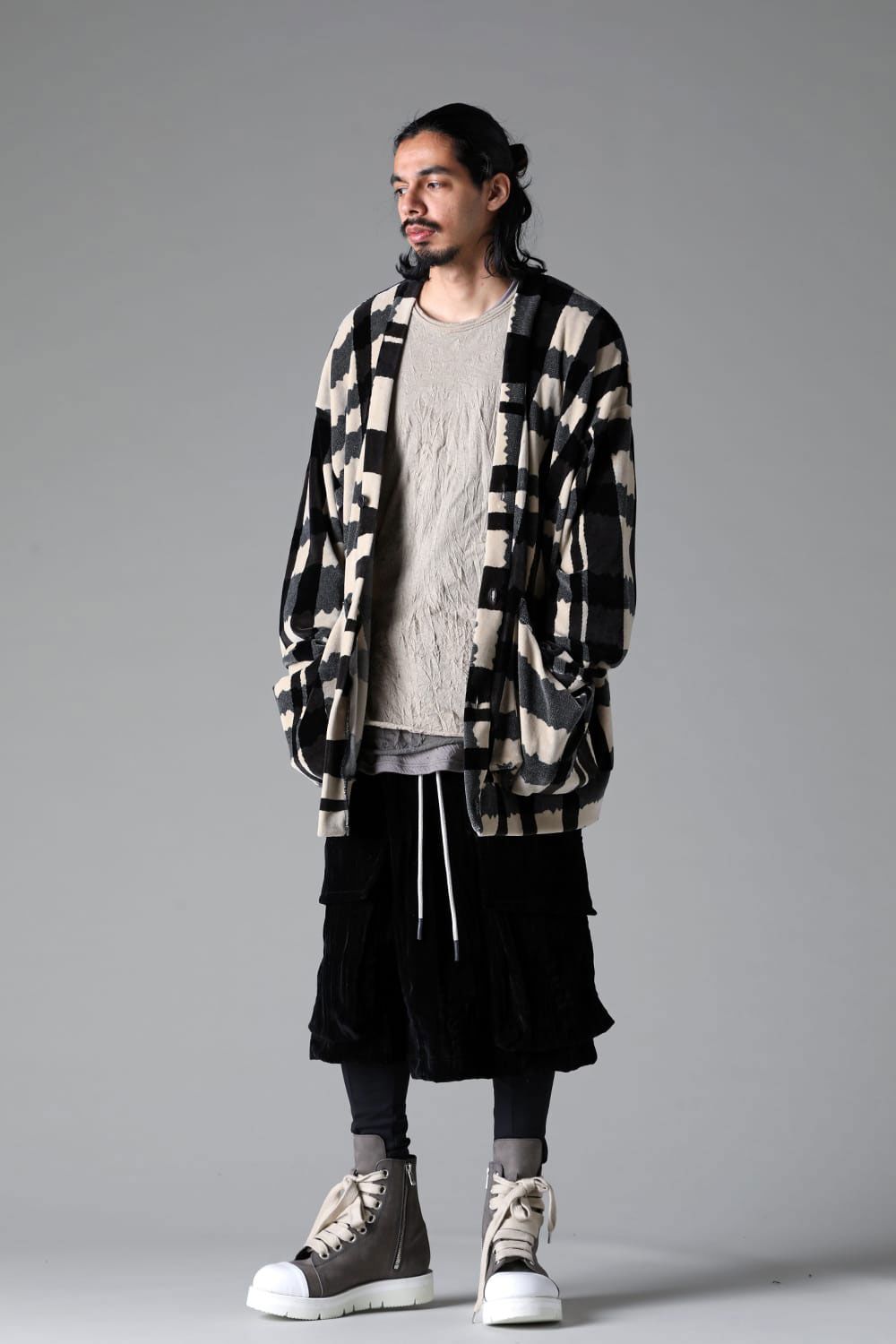 ベロアラップスカートパンツ / WRAP SKIRTS PANTS / ブラック / ag-12042