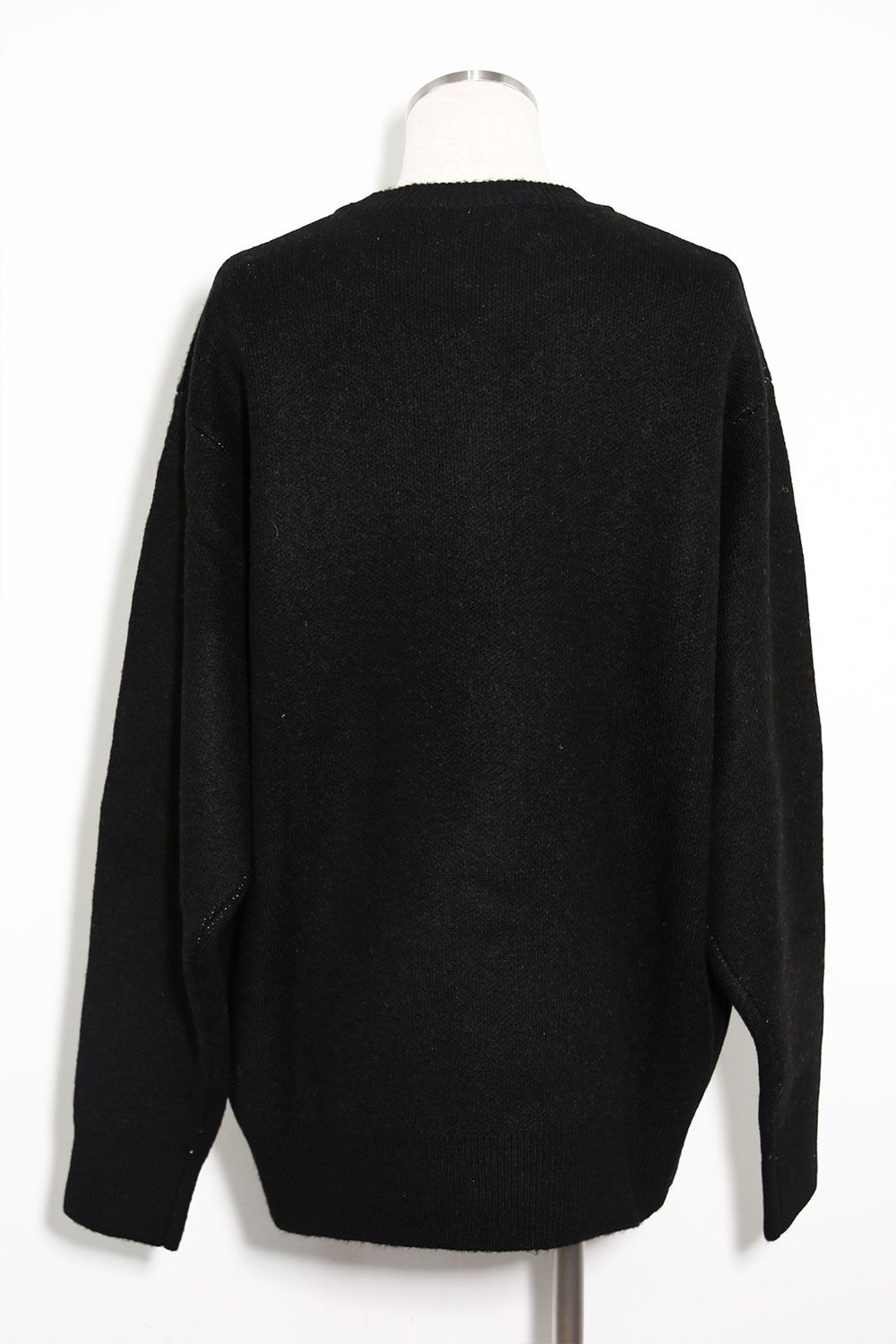 幾何学模様リラックスフィットニット / Geo Pattern Knit Top / ブラック×ベージュ / ag-8011-1