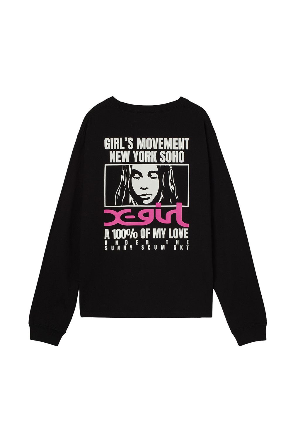FACE BOX AND MESSAGE L/S TEE / ブラック