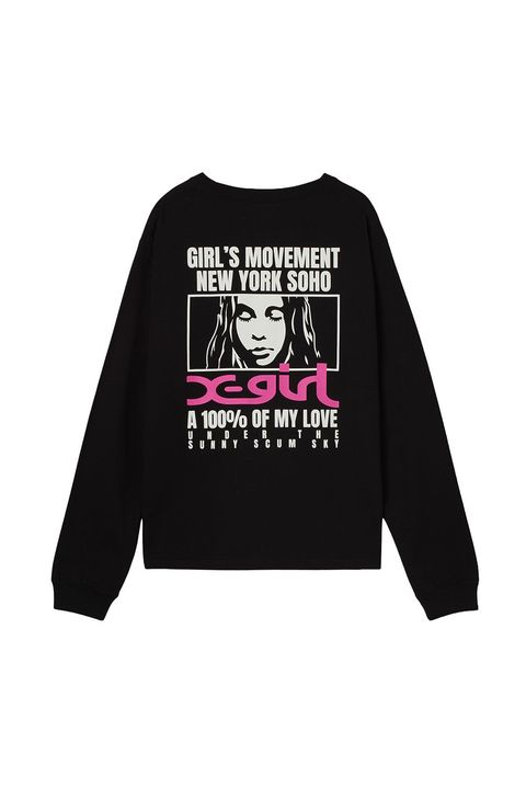 FACE BOX AND MESSAGE L/S TEE / ブラック