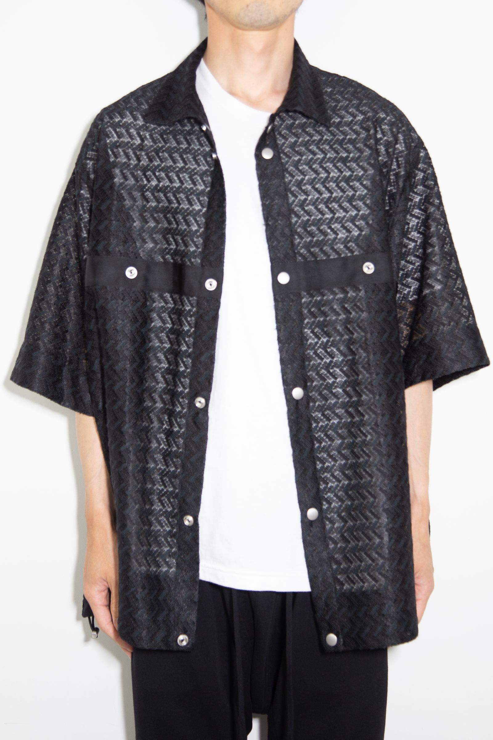 レース編みシャツ / Lace Shirts / ブラック / ag-9096