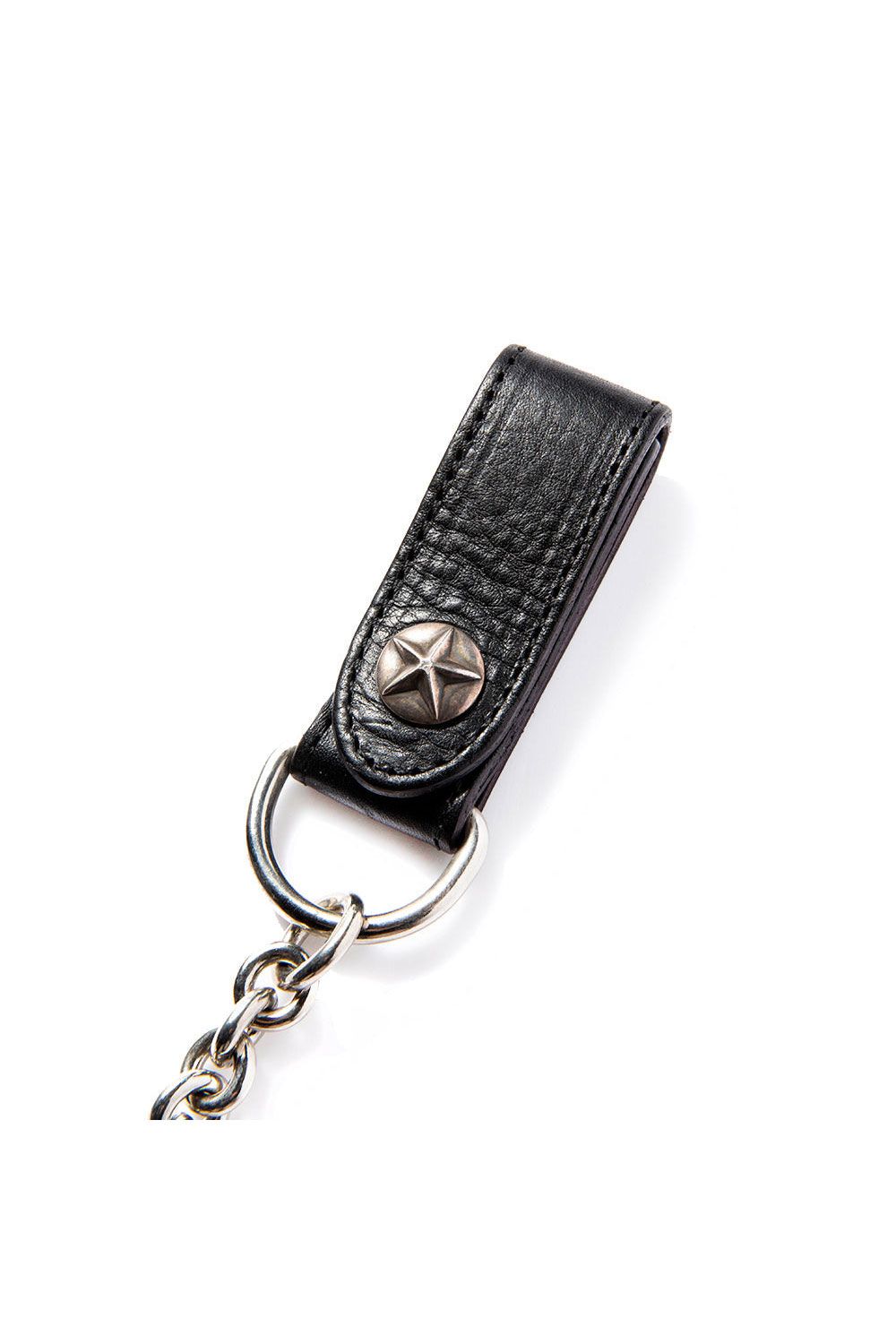SILVER STAR CONCHO LEATHER WALLET CHAIN / ブラック