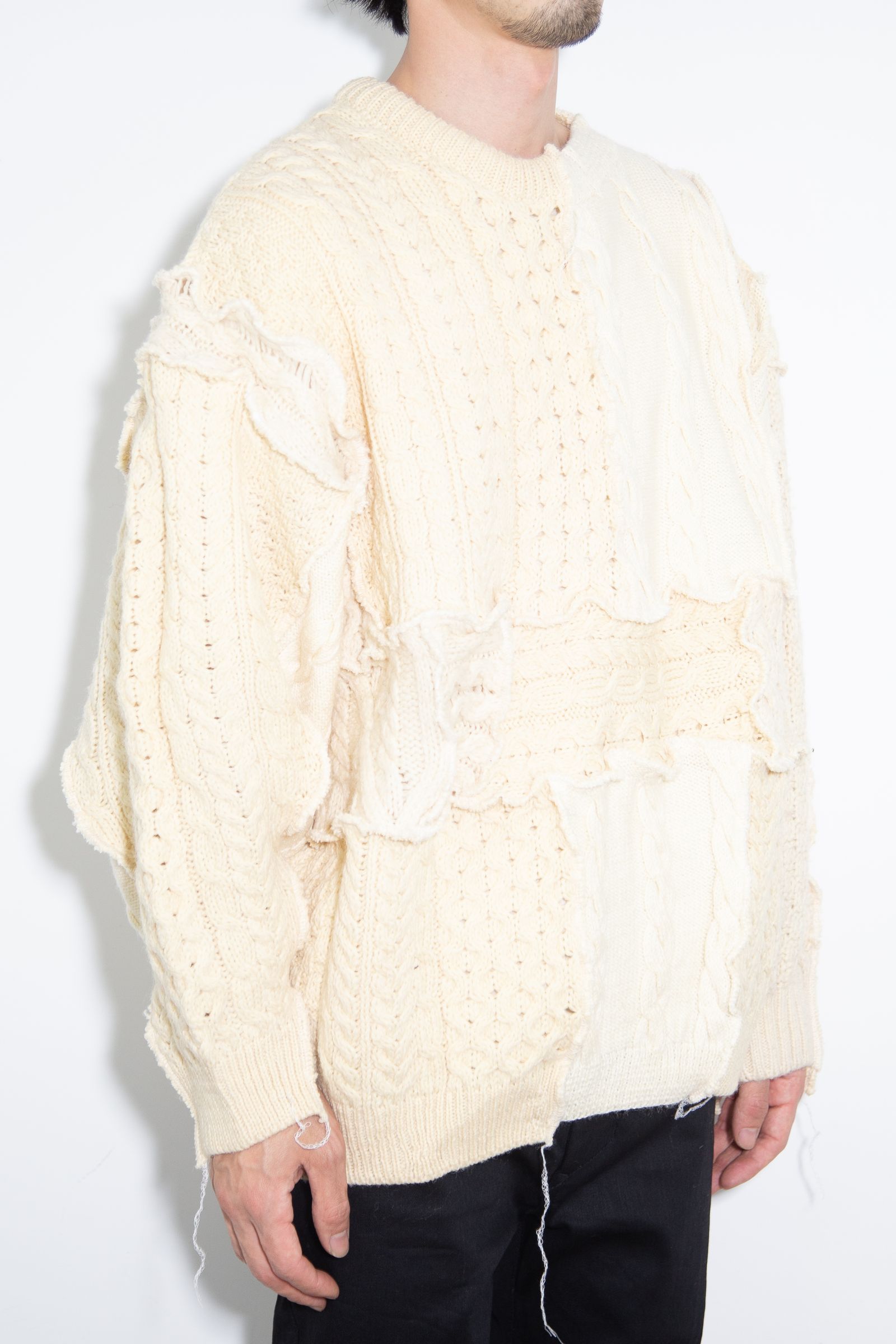 DISCOVERED - ［ラスト1点］Fisherman Patchwork Knit / アソート | Tempt