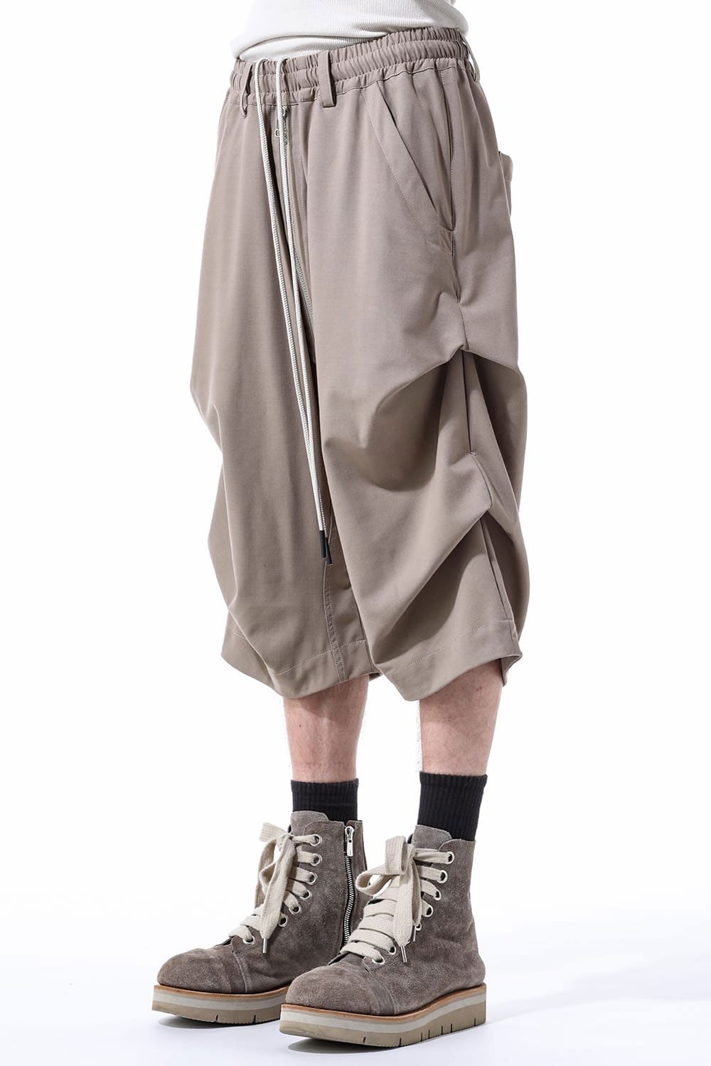 [ラスト1点 サイズ1] サマーウールタックショーツ / Summer Wool Tuck Shorts / ブラック / ag-11020-2