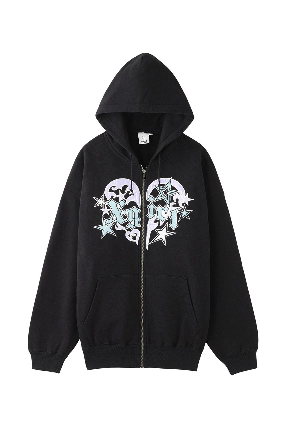 TRIBAL HEART ZIP UP SWEAT HOODIE / ブラック