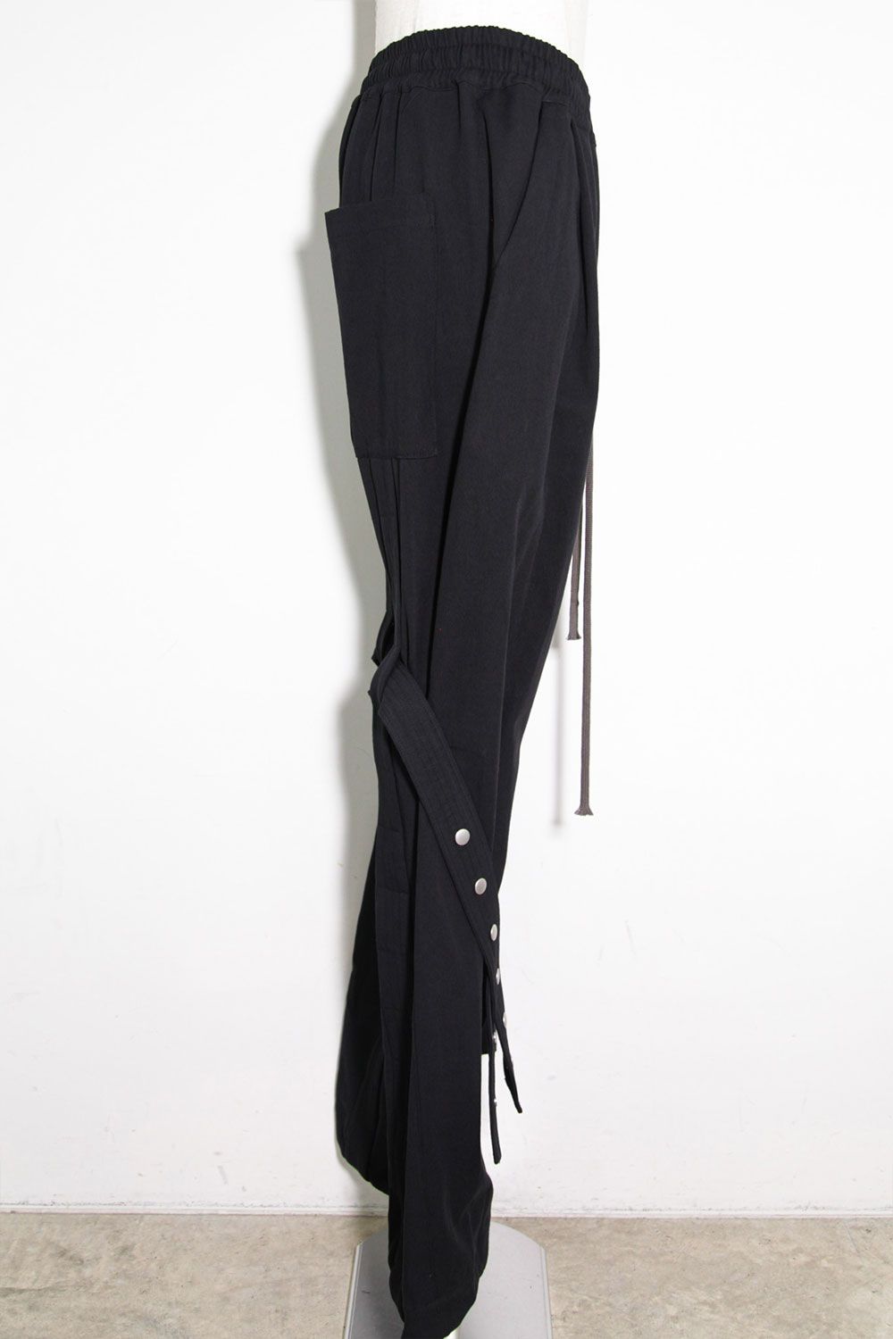 コットンリネンベルトワイドパンツ / Belt Parts Long Pants / ブラック / ag-9094-2