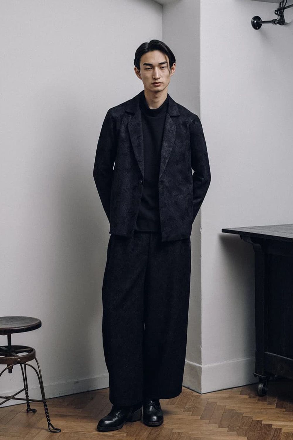 Wide Easy Pants with Hem Button