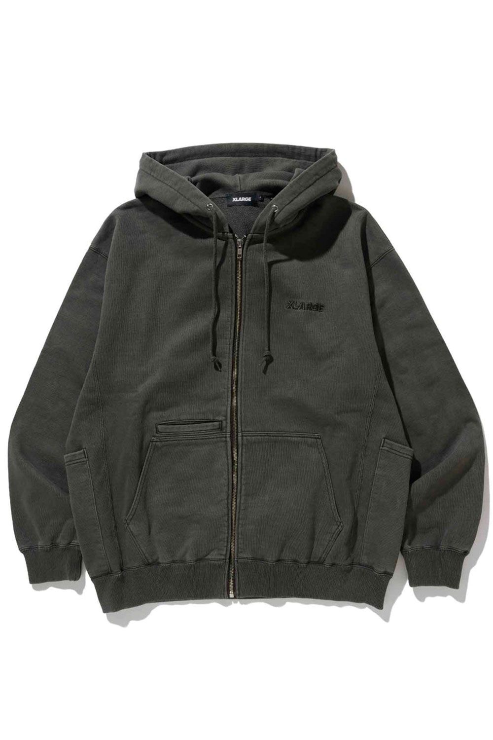 XLARGE - PIGMENT DYED WORK ZIP HOODED SWEATSHIRT / ブラック | Tempt