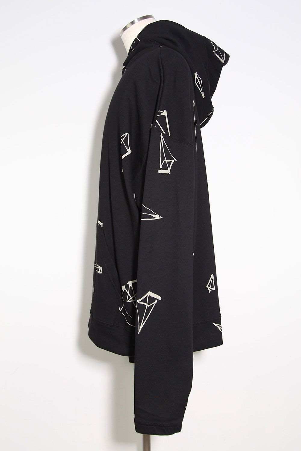 総柄プリントパーカー / Print Sweat Hoodie / ブラック / ag-7016