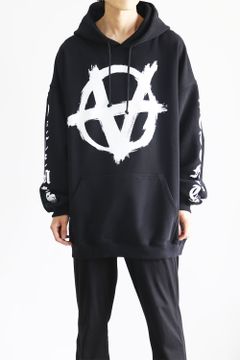 DOUBLE ANARCHY LOGO HOODIE / ブラック×ホワイト