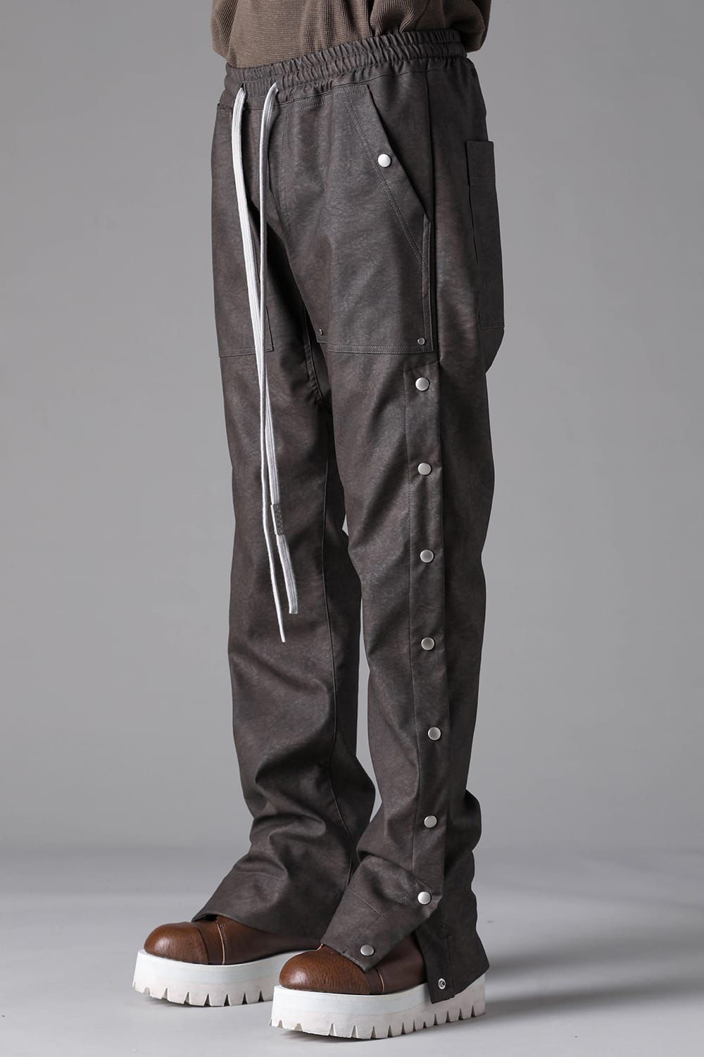 Vegan Leather Sarouel Flare Pants