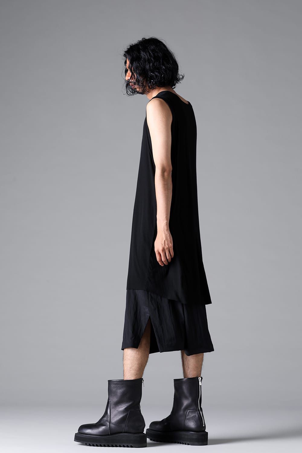 RIB LONG TANK TOP / グレー