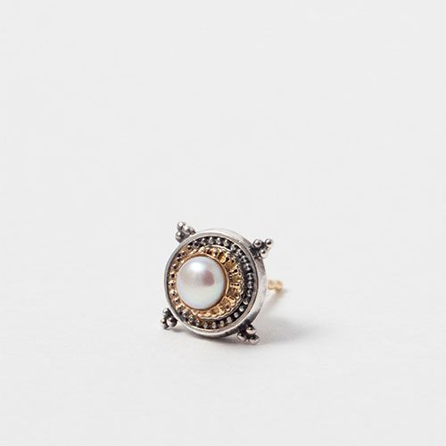 Cyclades Small Stud Round Earrings（Pearl） / GA005