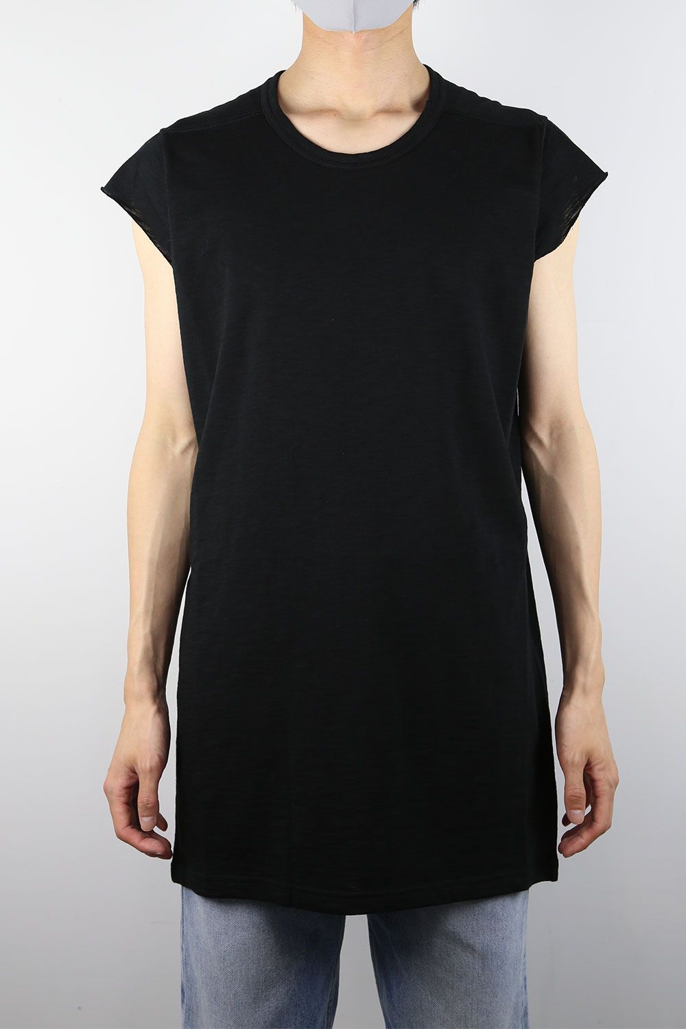 A.F ARTEFACT タンクトップ ブラック A.F ARTEFACT - Side Slit Long Tank Top