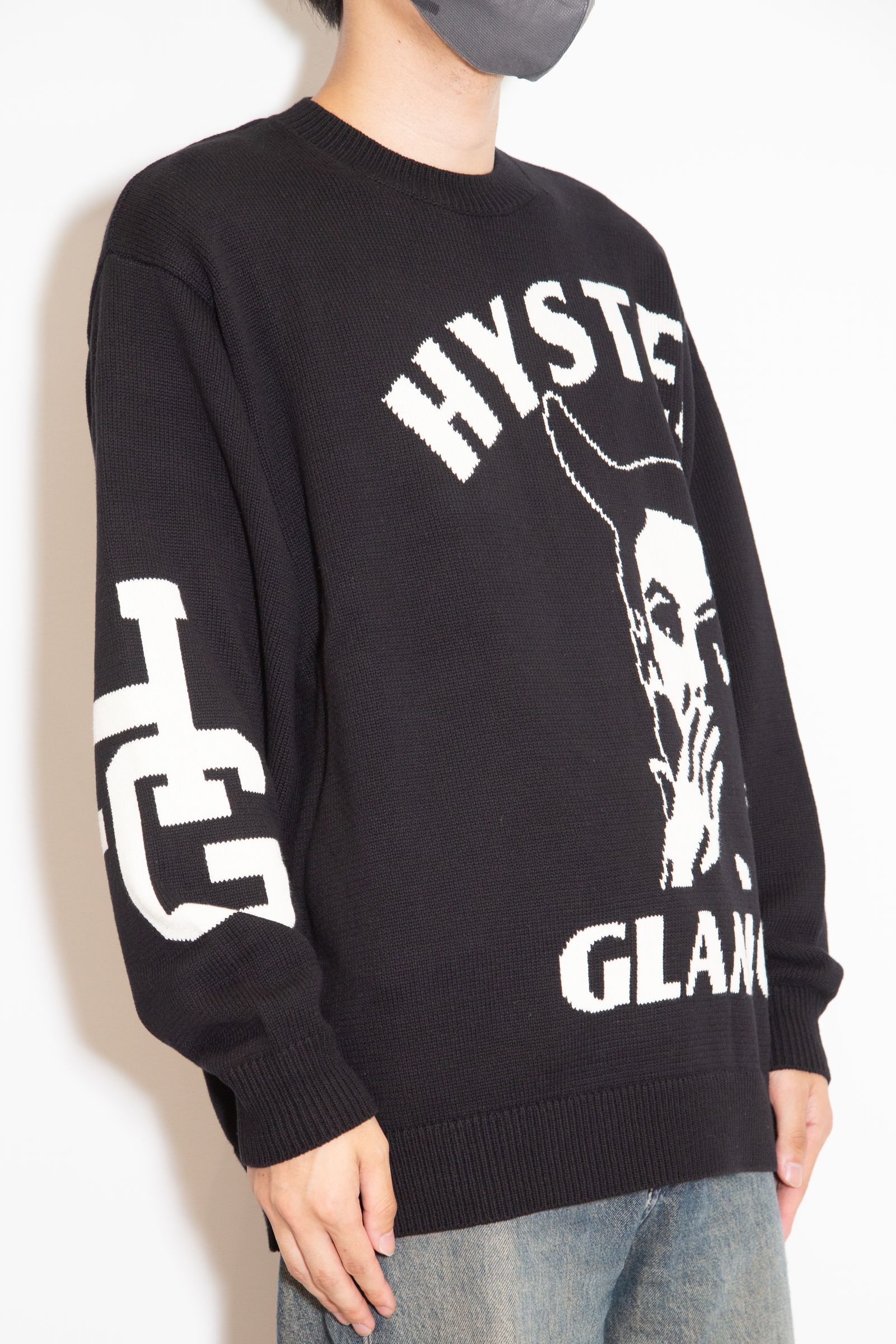 HYSTERIC GLAMOUR - SPEAK NO EVIL編込 セーター / ブラック | Tempt