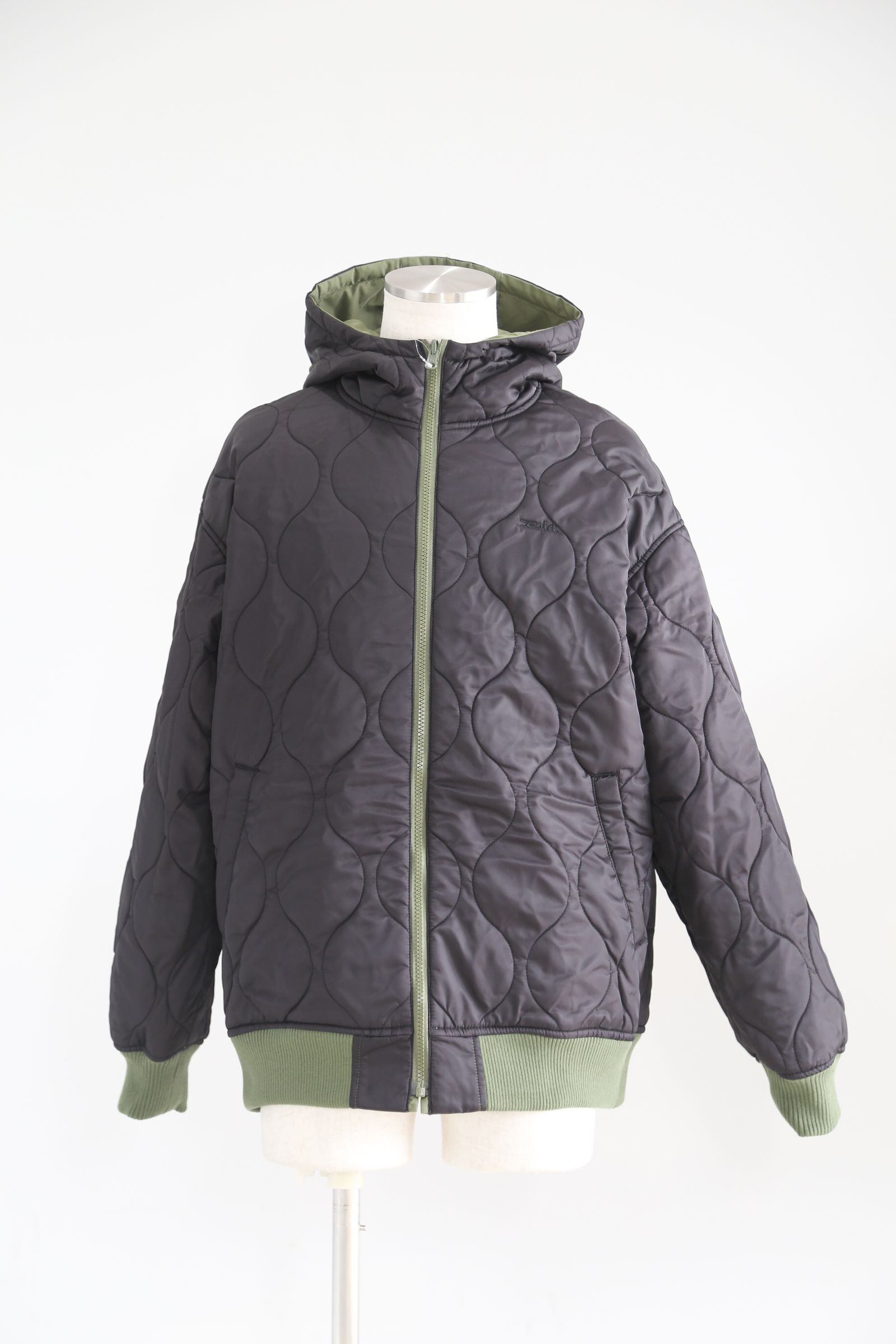 X-girl - REVERSIBLE QUILTED JACKET / ブラック | Tempt