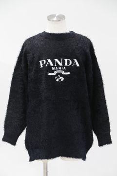 PANDA MANIA刺繍 セーター / ブラック
