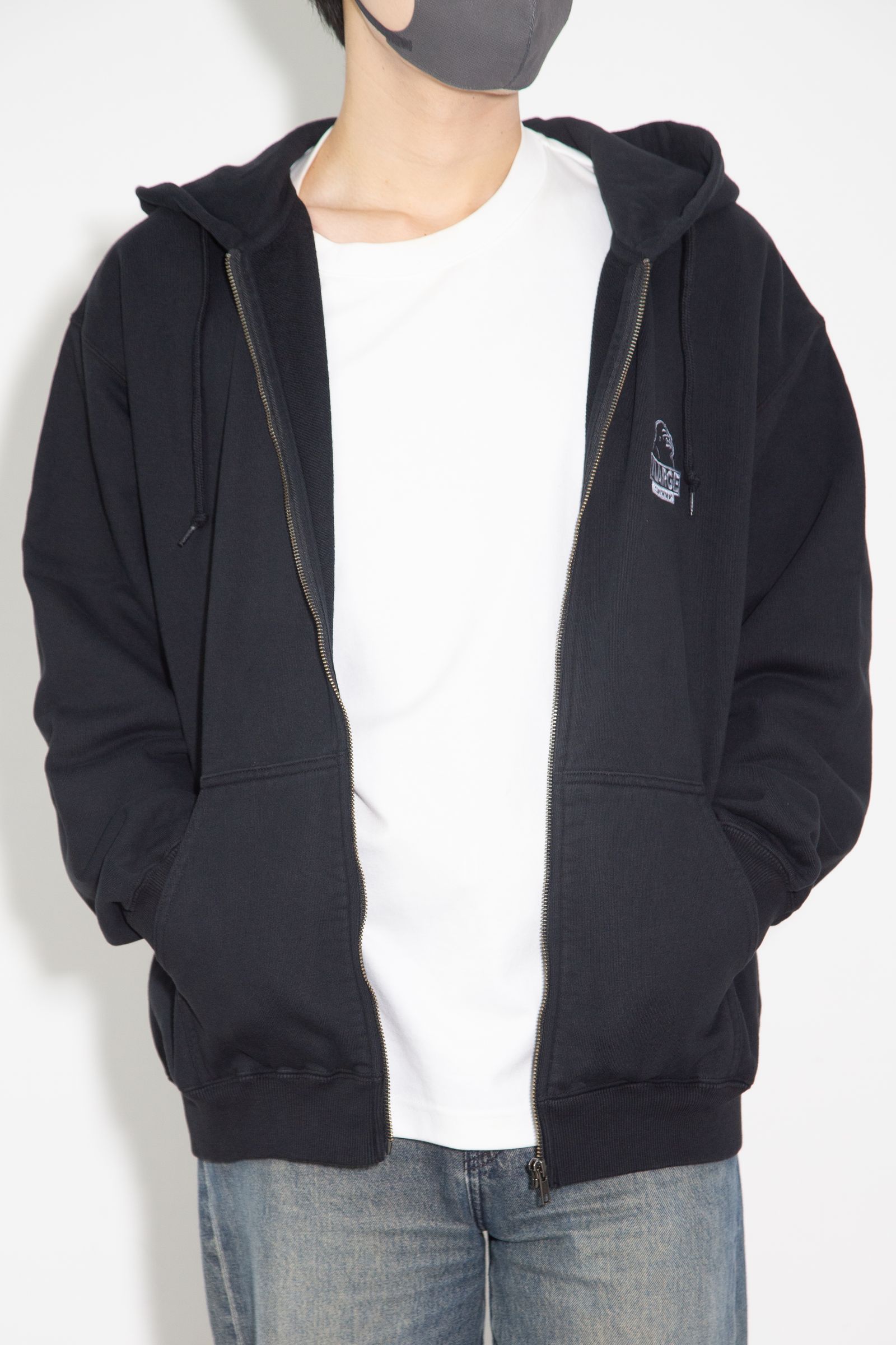 BACKSIDE OG ZIP UP HOODED SWEATSHIRT / ブラック