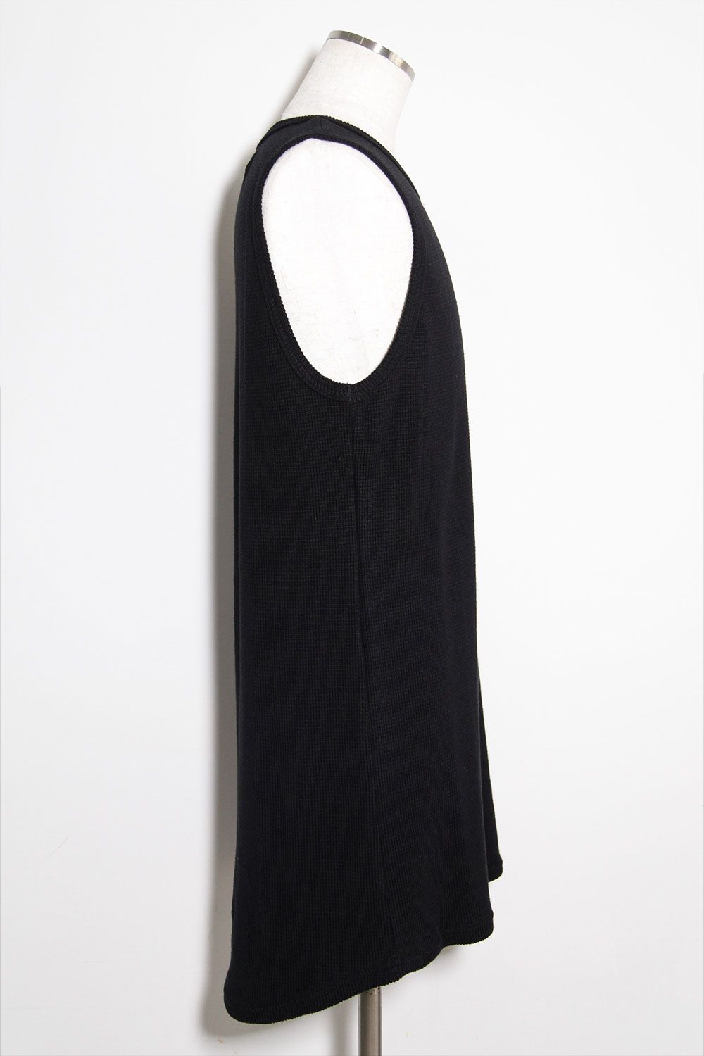 [ラスト1点 サイズ3] ロング丈ワッフルタンクトップ / Long Length Tank Top / ブラック / ag-10096-2
