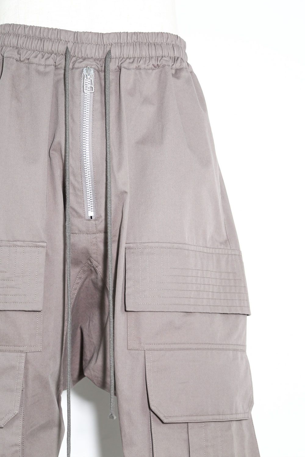 カーゴサルエルイージーパンツ / Front Zip Cargo Sarouel Easy Pants / グレー