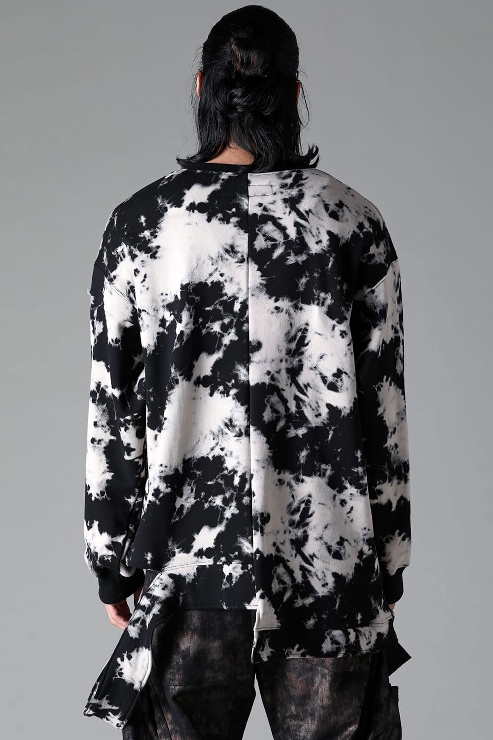 アシンメトリークルーネック / ASYMMETRY CREW NECK / ブラック×アイボリー / ag-12081-1