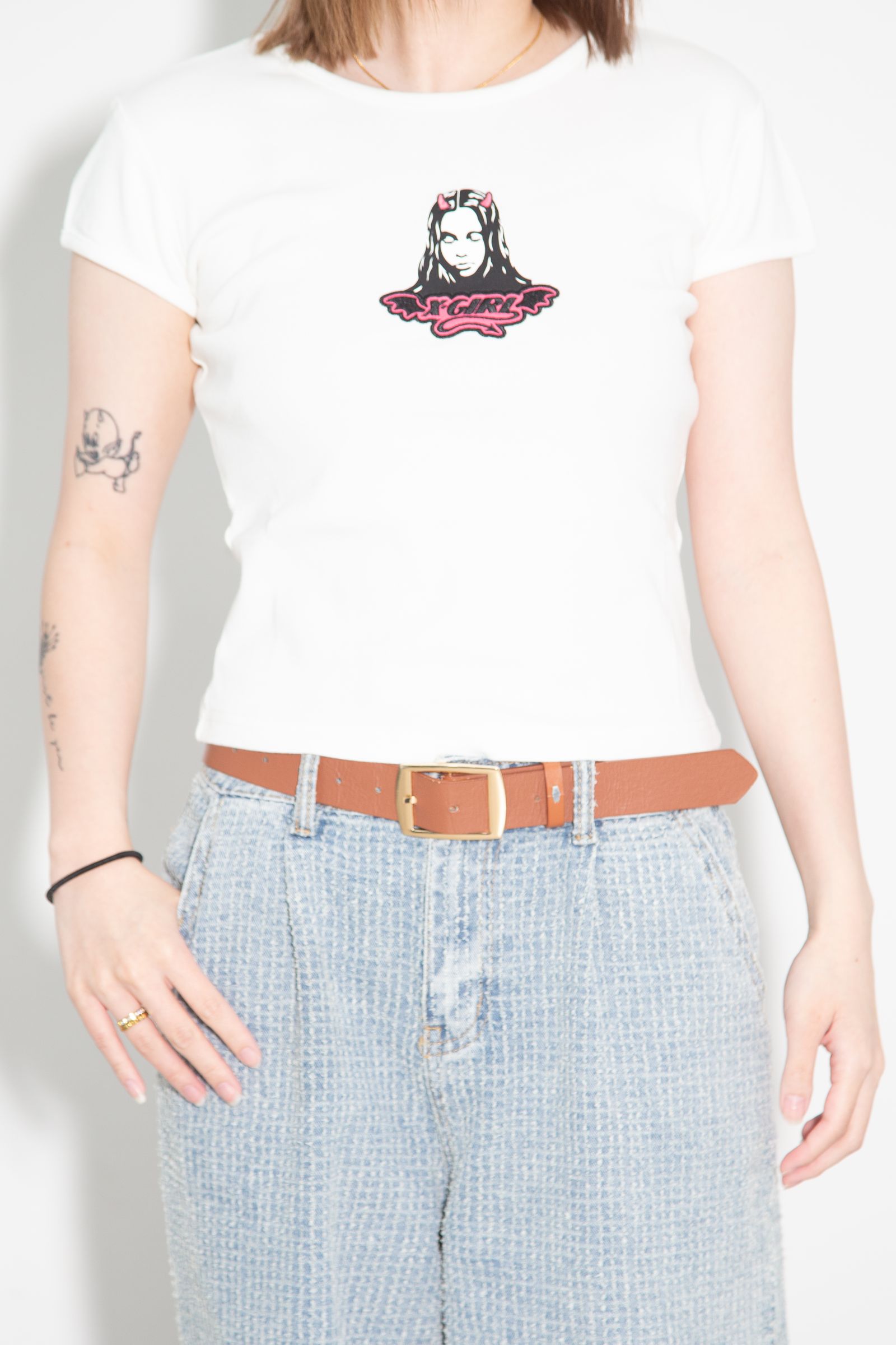 DEVIL FACE S/S BABY TEE / ホワイト