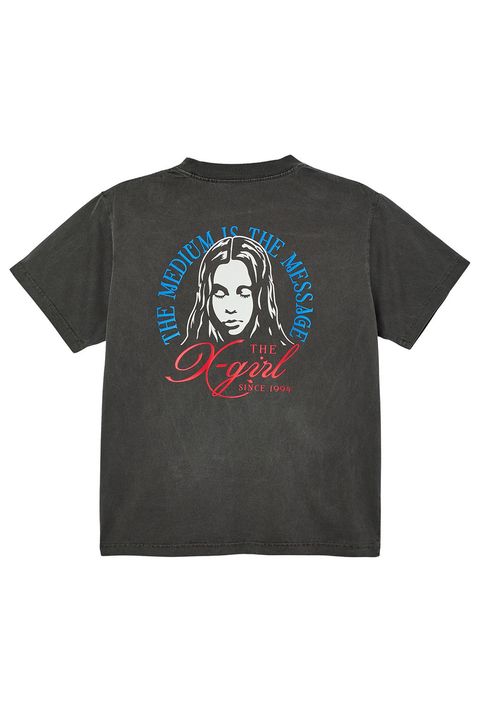 FADED TRI-COLOR FACE S/S TEE / ブラック