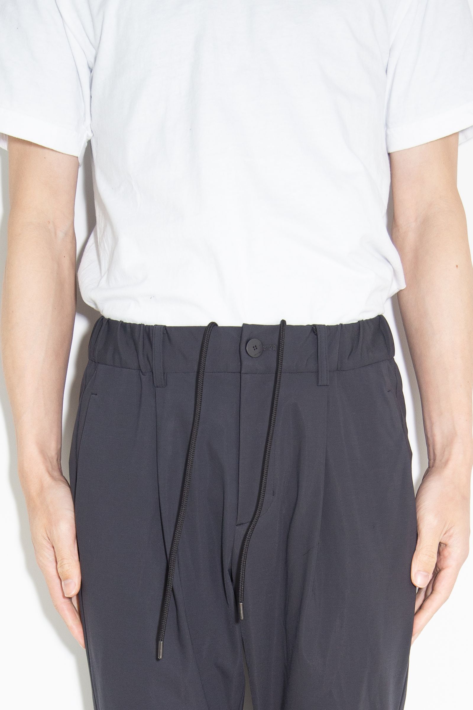NY/CO STRECH JERSEY REGULAR FIT EASY TROUSERS / ダークグレー