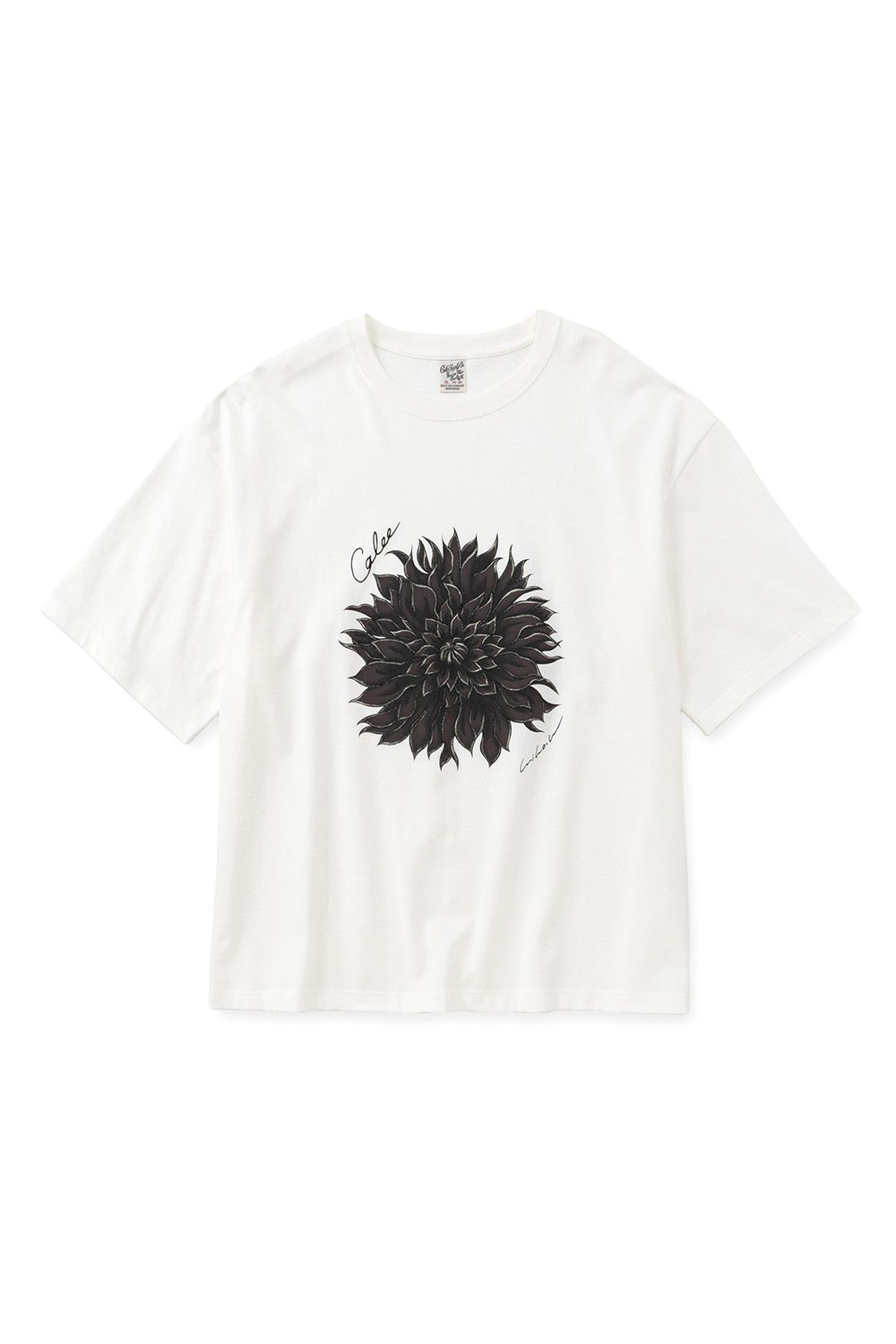 DAHLIA ART TEE ＜MIHO MURAKAMI DESIGN＞ / ホワイトブラック