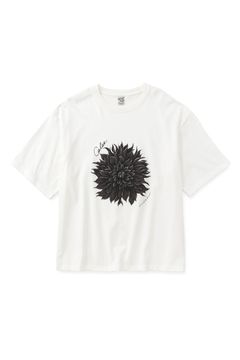 DAHLIA ART TEE ＜MIHO MURAKAMI DESIGN＞ / ホワイトブラック